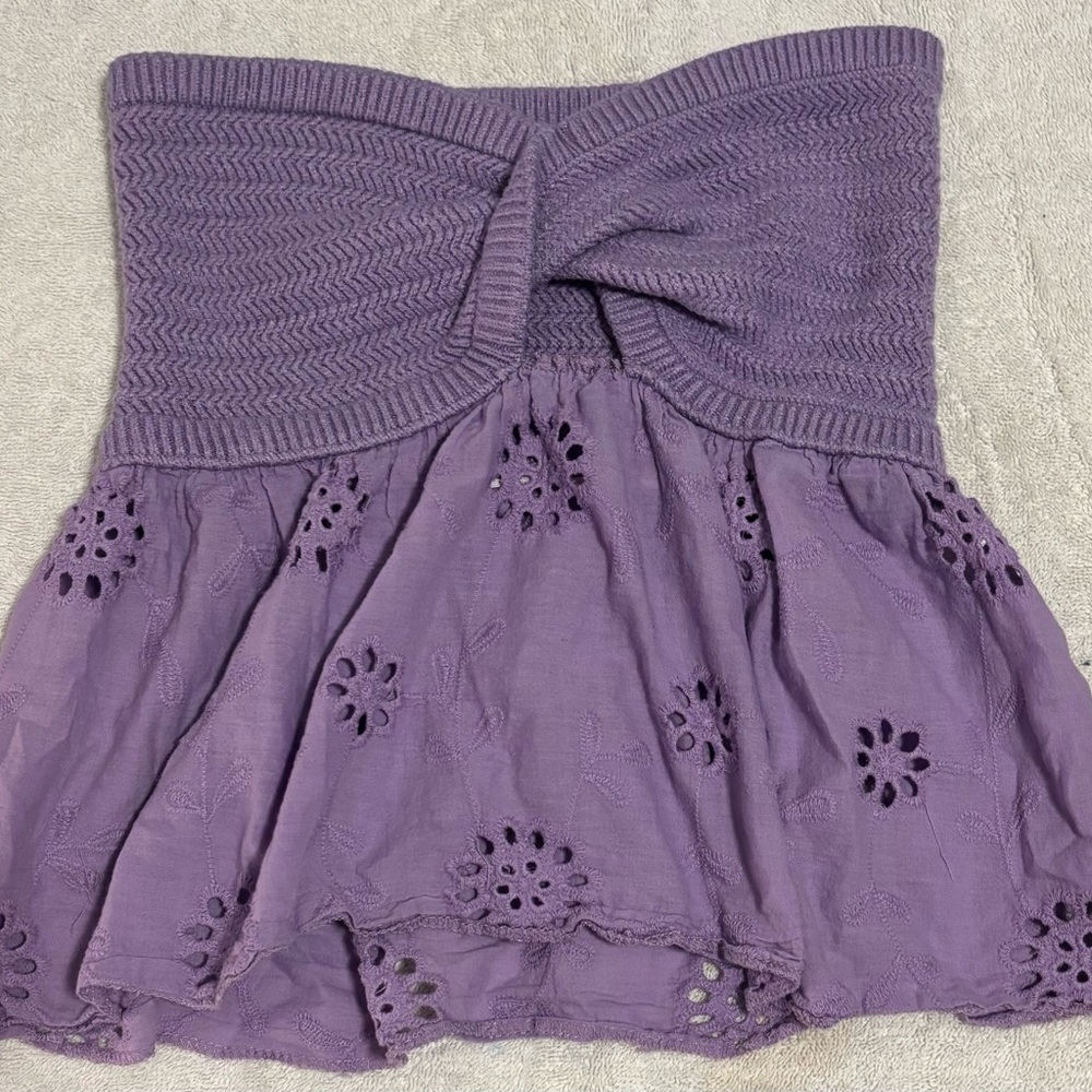 Elegant Purple Strapless Top